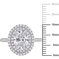 2.52 ct. t.w. Lab Grown Diamond and Tsavorite Fashion Ring 14K White Gold