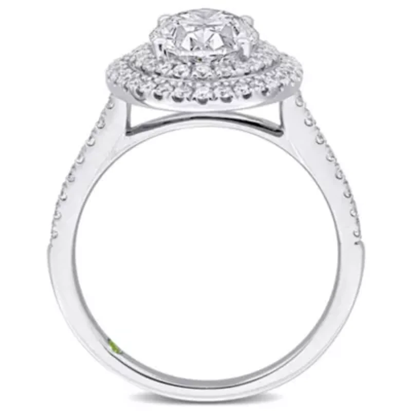 2.52 ct. t.w. Lab Grown Diamond and Tsavorite Fashion Ring 14K White Gold