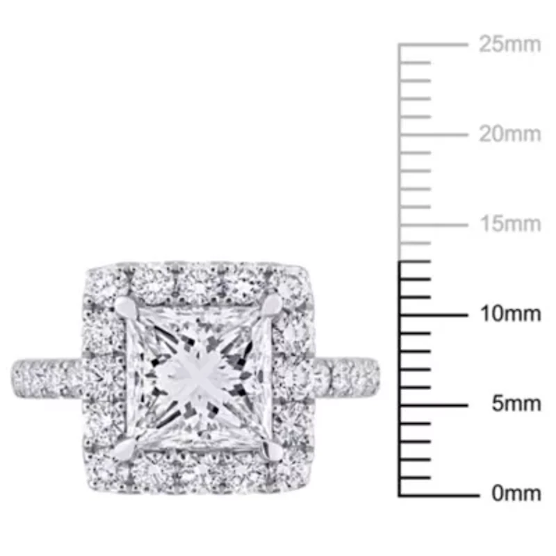 4.3 ct. t.w. Lab Grown Diamond and Tsavorite Engagement Ring 14K White Gold