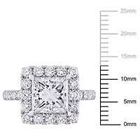4.3 ct. t.w. Lab Grown Diamond and Tsavorite Engagement Ring 14K White Gold
