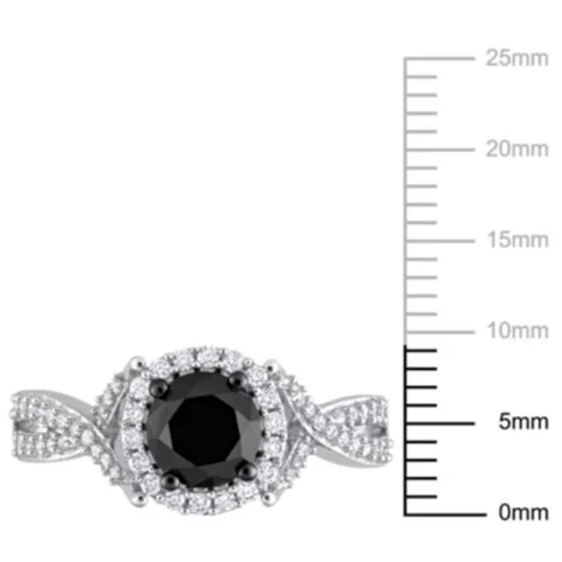 1.31 ct. t.w. Black and White Diamond Twist Ring 14K Gold