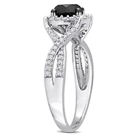1.31 ct. t.w. Black and White Diamond Twist Ring 14K Gold