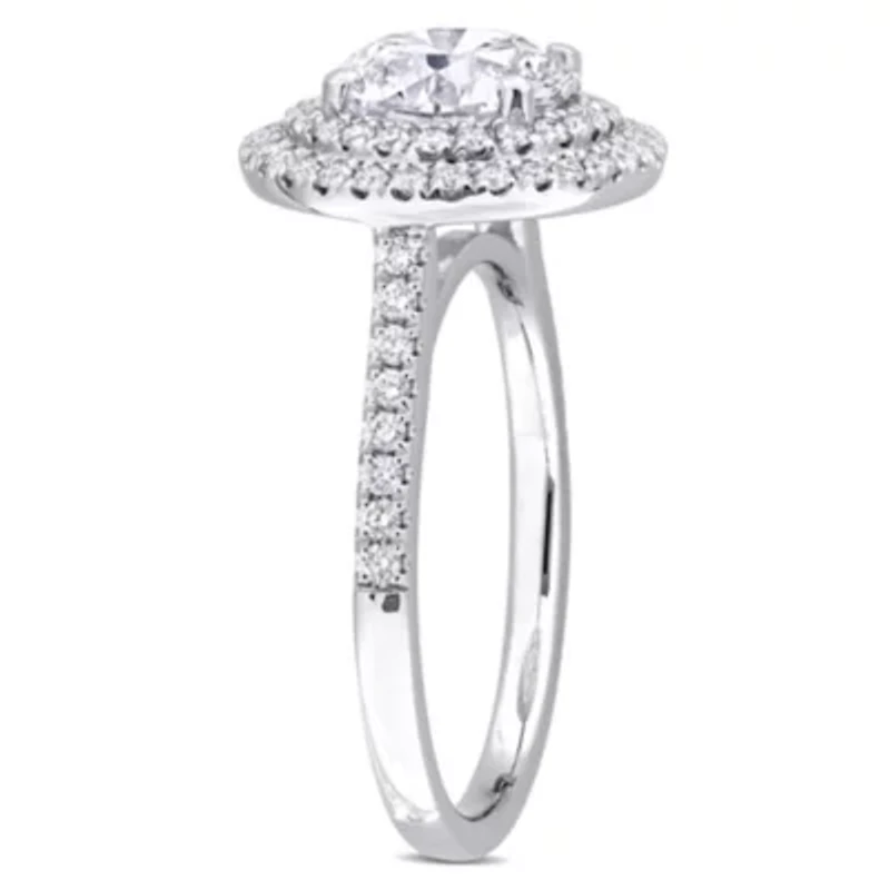 2.52 ct. t.w. Lab Grown Diamond and Tsavorite Engagement Ring 14K White Gold