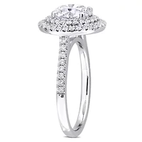 2.52 ct. t.w. Lab Grown Diamond and Tsavorite Engagement Ring 14K White Gold