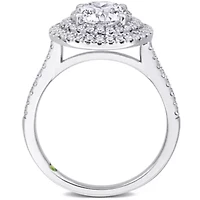 2.52 ct. t.w. Lab Grown Diamond and Tsavorite Engagement Ring 14K White Gold