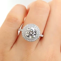 2.52 ct. t.w. Lab Grown Diamond and Tsavorite Engagement Ring 14K White Gold