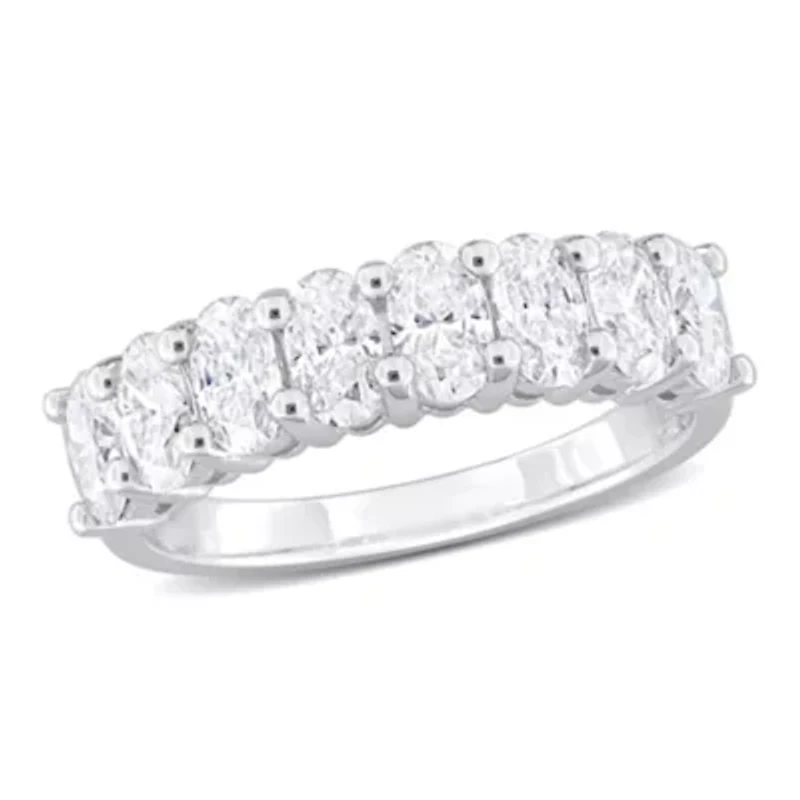 Lab Created Moissanite Anniversary Ring Sterling Silver