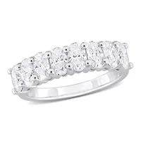 Lab Created Moissanite Anniversary Ring Sterling Silver