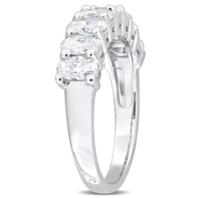 Lab Created Moissanite Anniversary Ring Sterling Silver