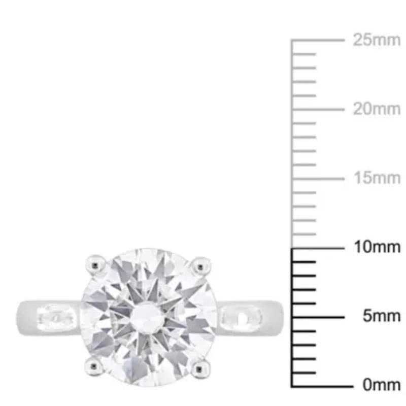 Lab Created Moissanite Solitaire Ring Sterling Silver