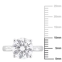 Lab Created Moissanite Solitaire Ring Sterling Silver