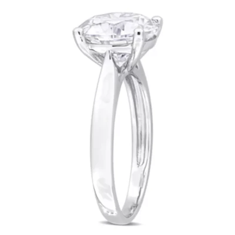 Lab Created Moissanite Solitaire Ring Sterling Silver