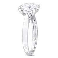 Lab Created Moissanite Solitaire Ring Sterling Silver