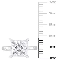 Lab Created Moissanite Solitaire Ring Sterling Silver
