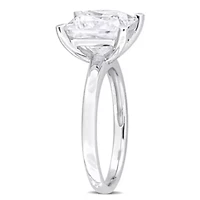 Lab Created Moissanite Solitaire Ring Sterling Silver