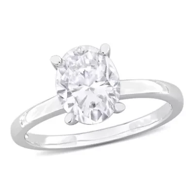 Lab Created Moissanite Engagement Ring Sterling Silver