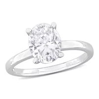 Lab Created Moissanite Engagement Ring Sterling Silver