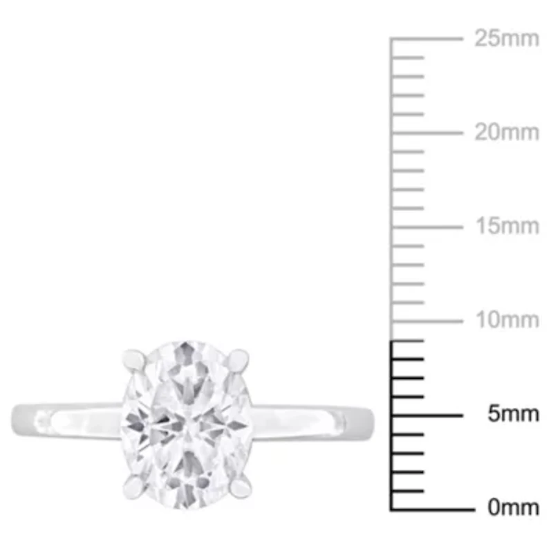 Lab Created Moissanite Engagement Ring Sterling Silver