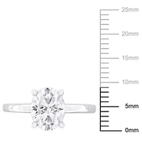 Lab Created Moissanite Engagement Ring Sterling Silver