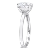 Lab Created Moissanite Engagement Ring Sterling Silver