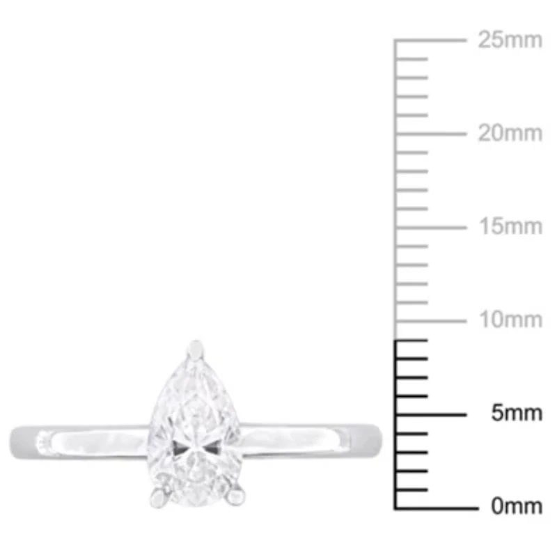 Lab Created Moissanite Solitaire Ring Sterling Silver