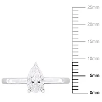 Lab Created Moissanite Solitaire Ring Sterling Silver