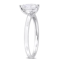 Lab Created Moissanite Solitaire Ring Sterling Silver