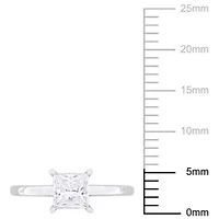 Lab Created Moissanite Solitaire Ring Sterling Silver