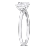 Lab Created Moissanite Solitaire Ring Sterling Silver