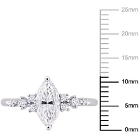 Lab Created Moissanite Engagement Ring Sterling Silver