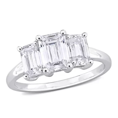 Lab Created Moissanite Engagement Ring Sterling Silver
