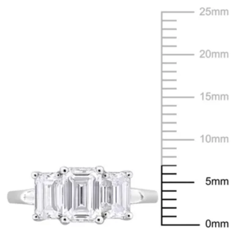 Lab Created Moissanite Engagement Ring Sterling Silver