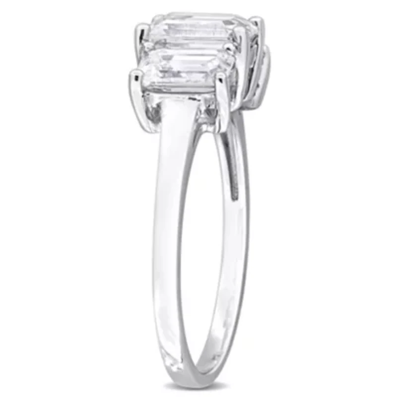 Lab Created Moissanite Engagement Ring Sterling Silver