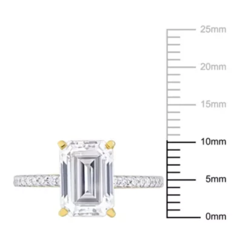 Lab Created Moissanite Engagement Ring 10K Yellow Gold