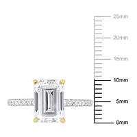 Lab Created Moissanite Engagement Ring 10K Yellow Gold
