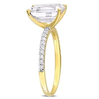 Lab Created Moissanite Engagement Ring 10K Yellow Gold