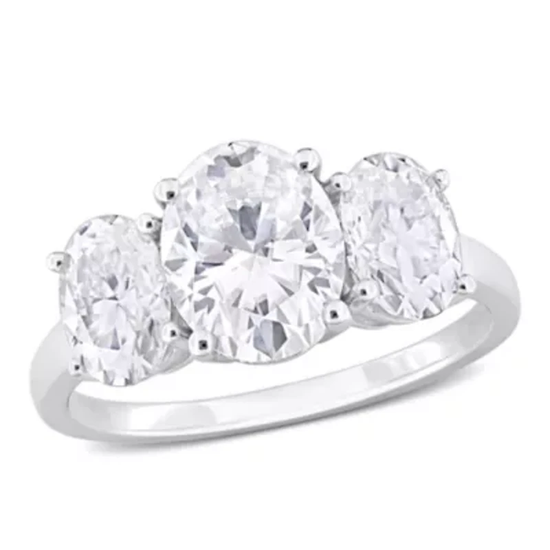 Lab Created Moissanite Engagement Ring Sterling Silver