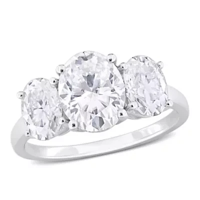 Lab Created Moissanite Engagement Ring Sterling Silver