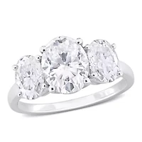 Lab Created Moissanite Engagement Ring Sterling Silver