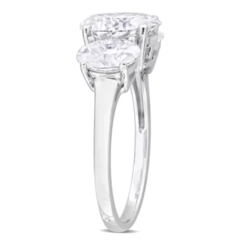 Lab Created Moissanite Engagement Ring Sterling Silver
