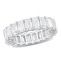 Lab Created Moissanite Eternity Ring Sterling Silver