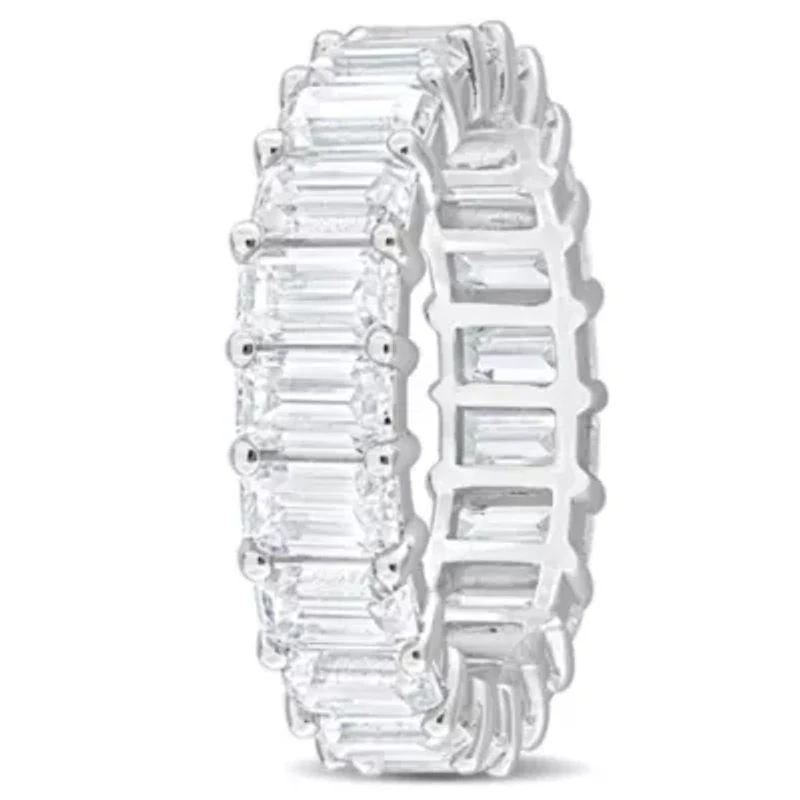 Lab Created Moissanite Eternity Ring Sterling Silver