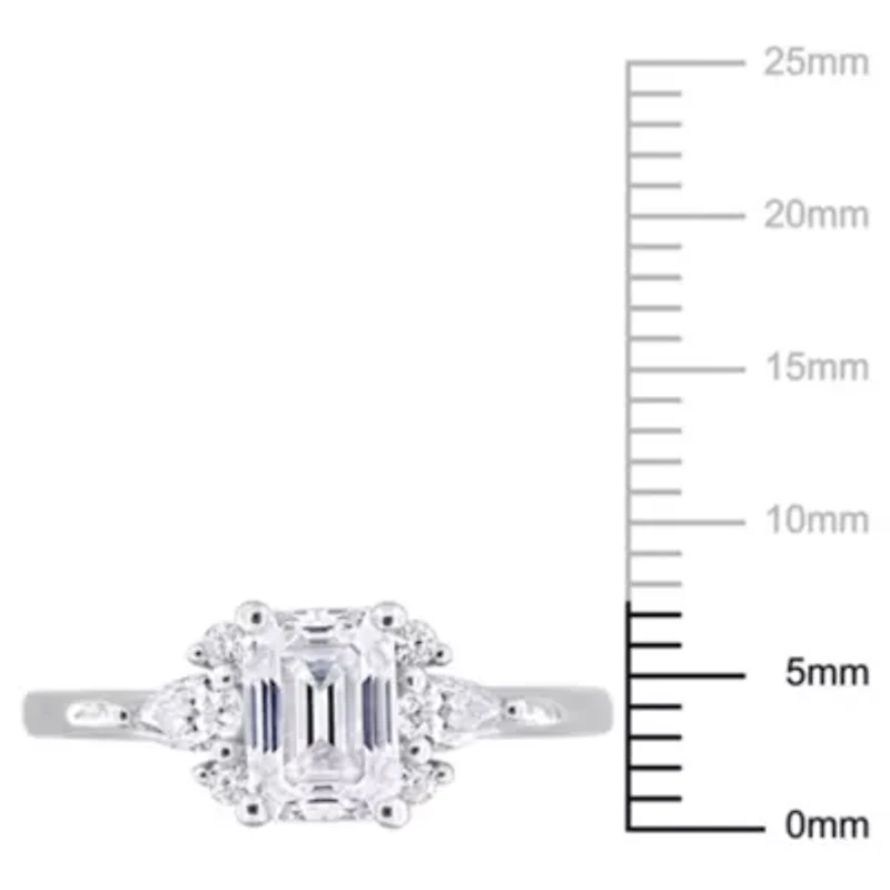 Lab Created Moissanite Engagement Ring Sterling Silver