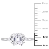 Lab Created Moissanite Engagement Ring Sterling Silver