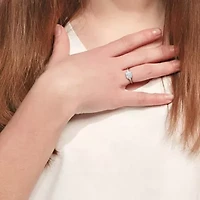 Lab Created Moissanite Engagement Ring Sterling Silver
