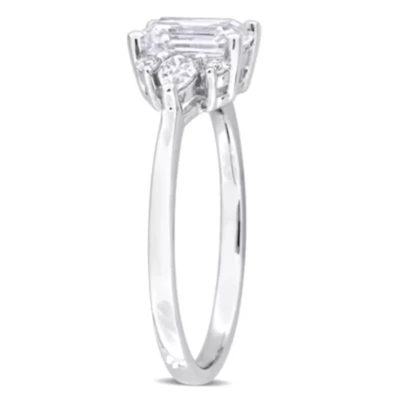 Lab Created Moissanite Engagement Ring Sterling Silver