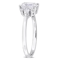 Lab Created Moissanite Engagement Ring Sterling Silver