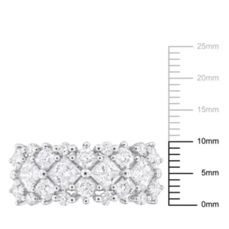 Lab Created Moissanite Cluster Ring Sterling Silver