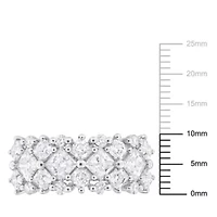Lab Created Moissanite Cluster Ring Sterling Silver