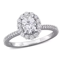 Lab Created Moissanite Engagement Ring Sterling Silver
